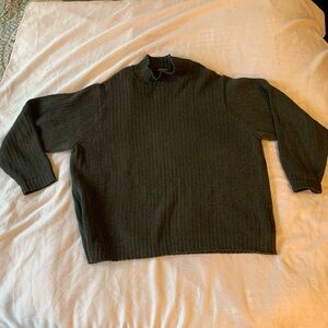Vintage Eddie Bauer Men's Knit Mock Turtleneck Charcoal Gray Sweater Sz XXXLarge